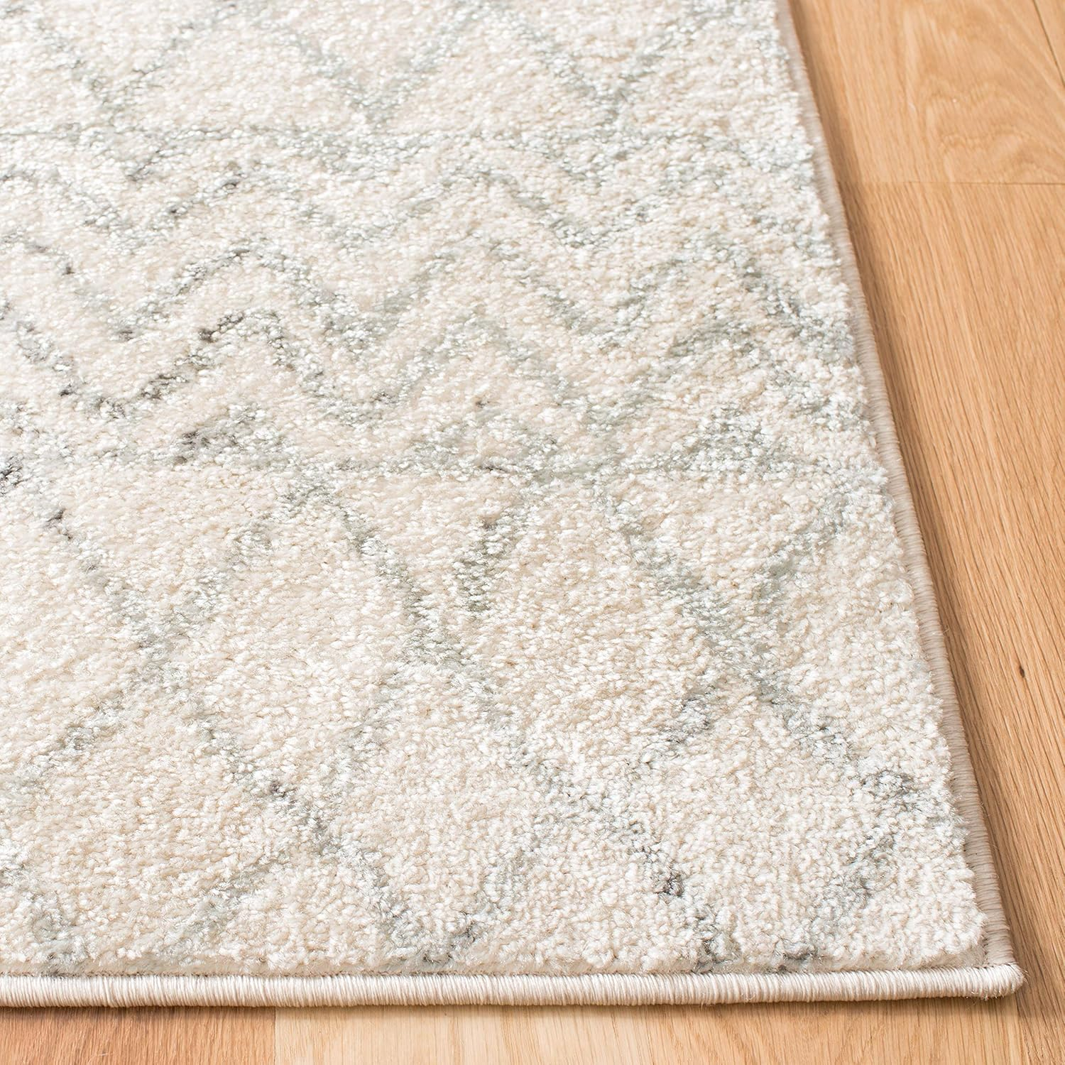 SAFAVIEH Tulum Glen Moroccan Geometric Area Rug, Ivory/Grey, 9' x 12'