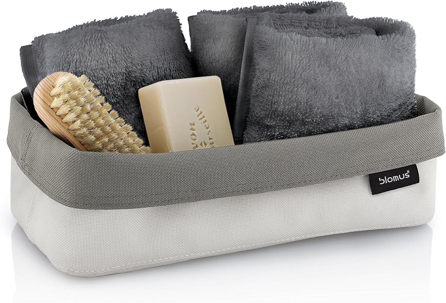 Blomus 68898 Reversible Storage Basket- Sand/Taupe