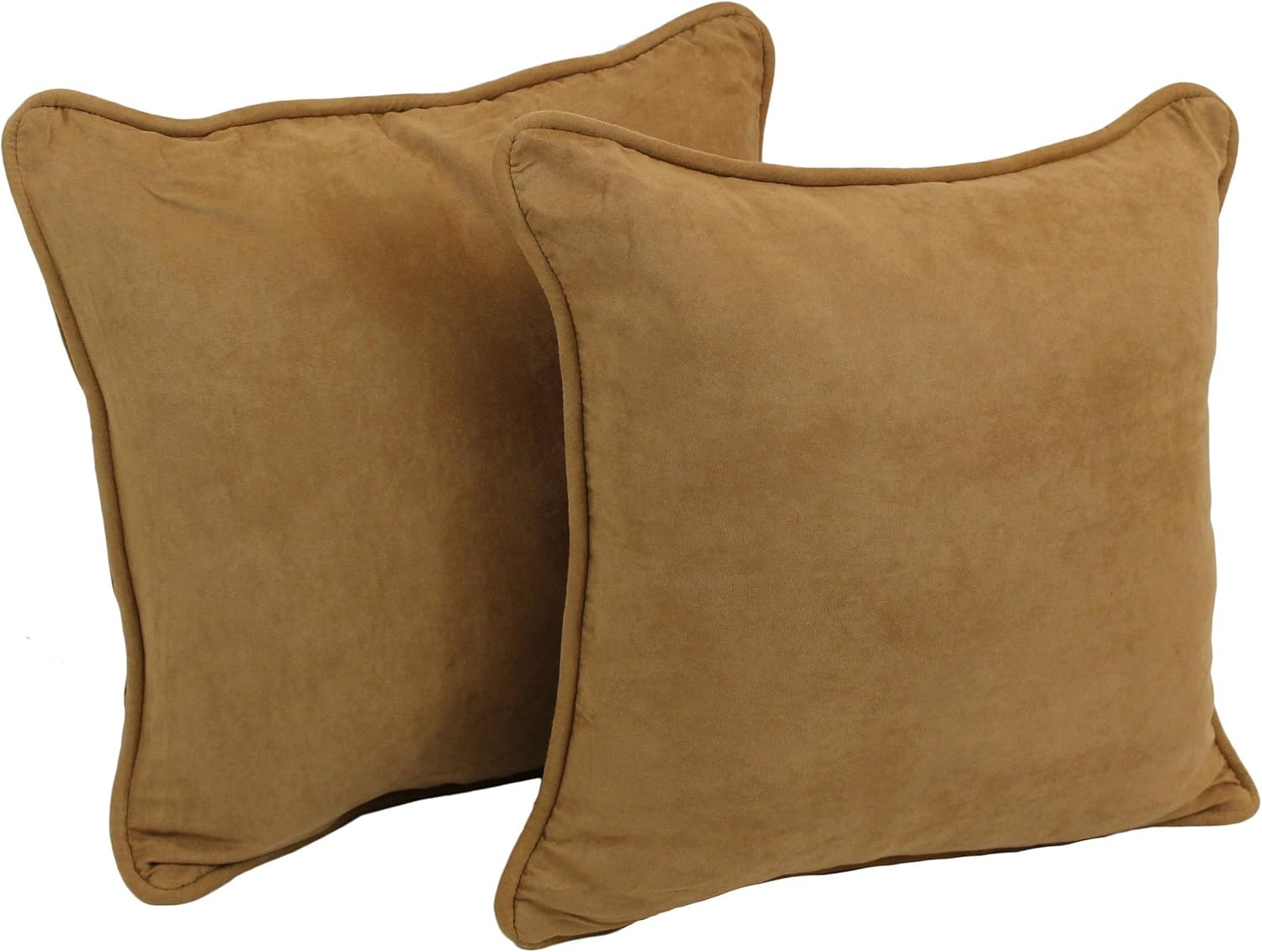 Blazing Needles 18-inch Double-corded Solid Microsuede Square Throw Pillows (Set of 2)