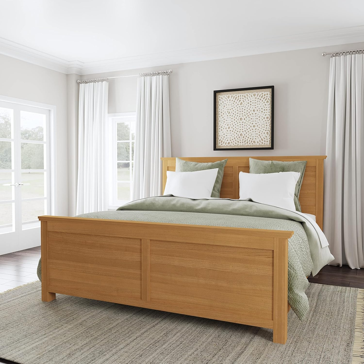Homestyles Oak Park 82.5" Traditional Wood King Panel Bed in Brown