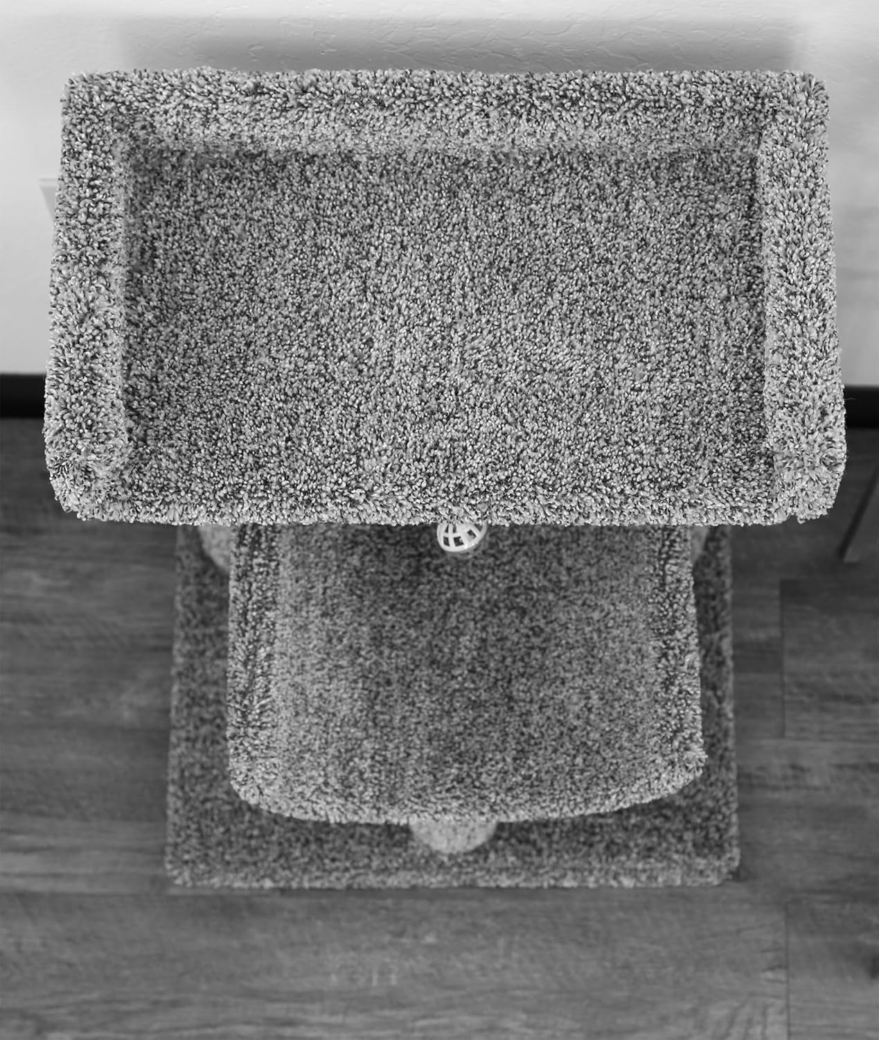 Gray Carpeted Cat Window Perch with Sisal Posts