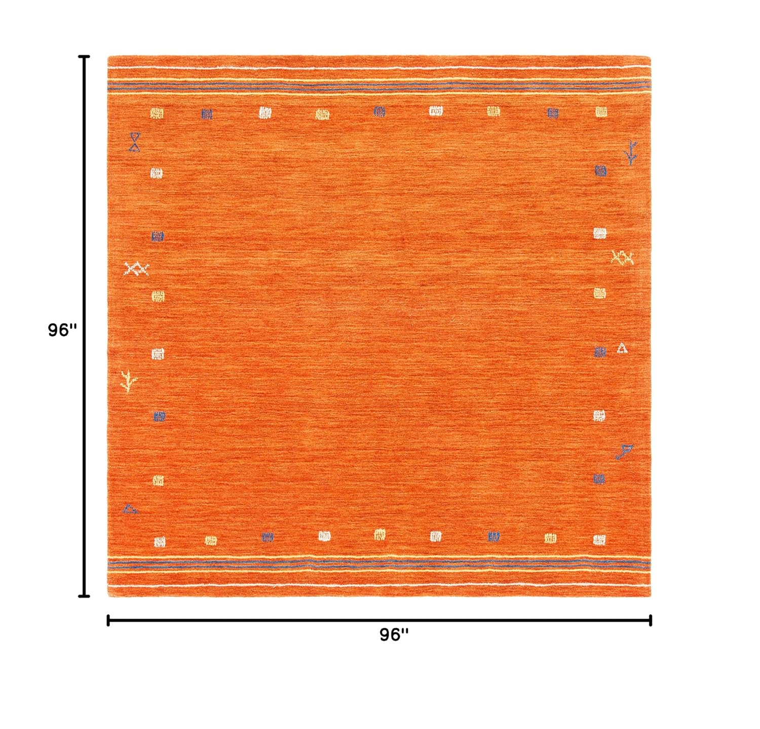 SAFAVIEH Himalaya Charmaine Solid Wool Area Rug, Rust, 8' x 8' Square