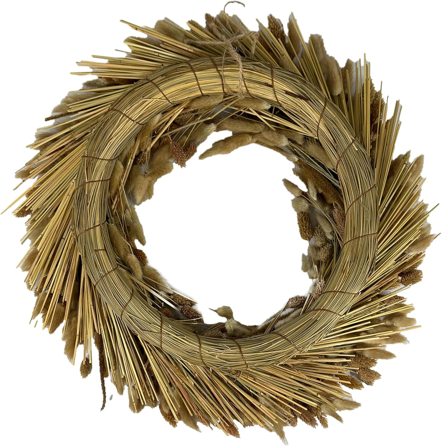 Galt International 21" Preserved Golden Natural Dried Wheat Wreath Straw Grain Wreath for Front Door Farmhouse Decorations Home Decor Pampas