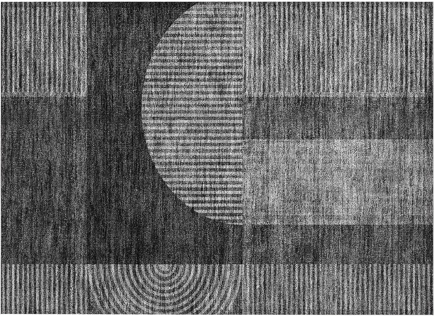 Charcoal Rectangular Synthetic Indoor Outdoor Area Rug 1'8" x 2'6"