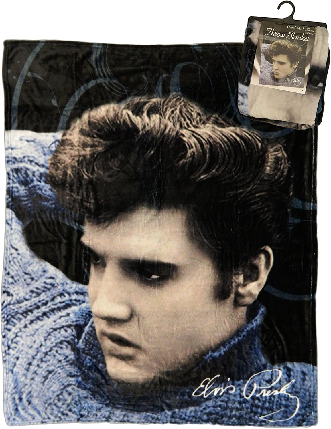 Elvis Throw Blanket - Blue Sweater