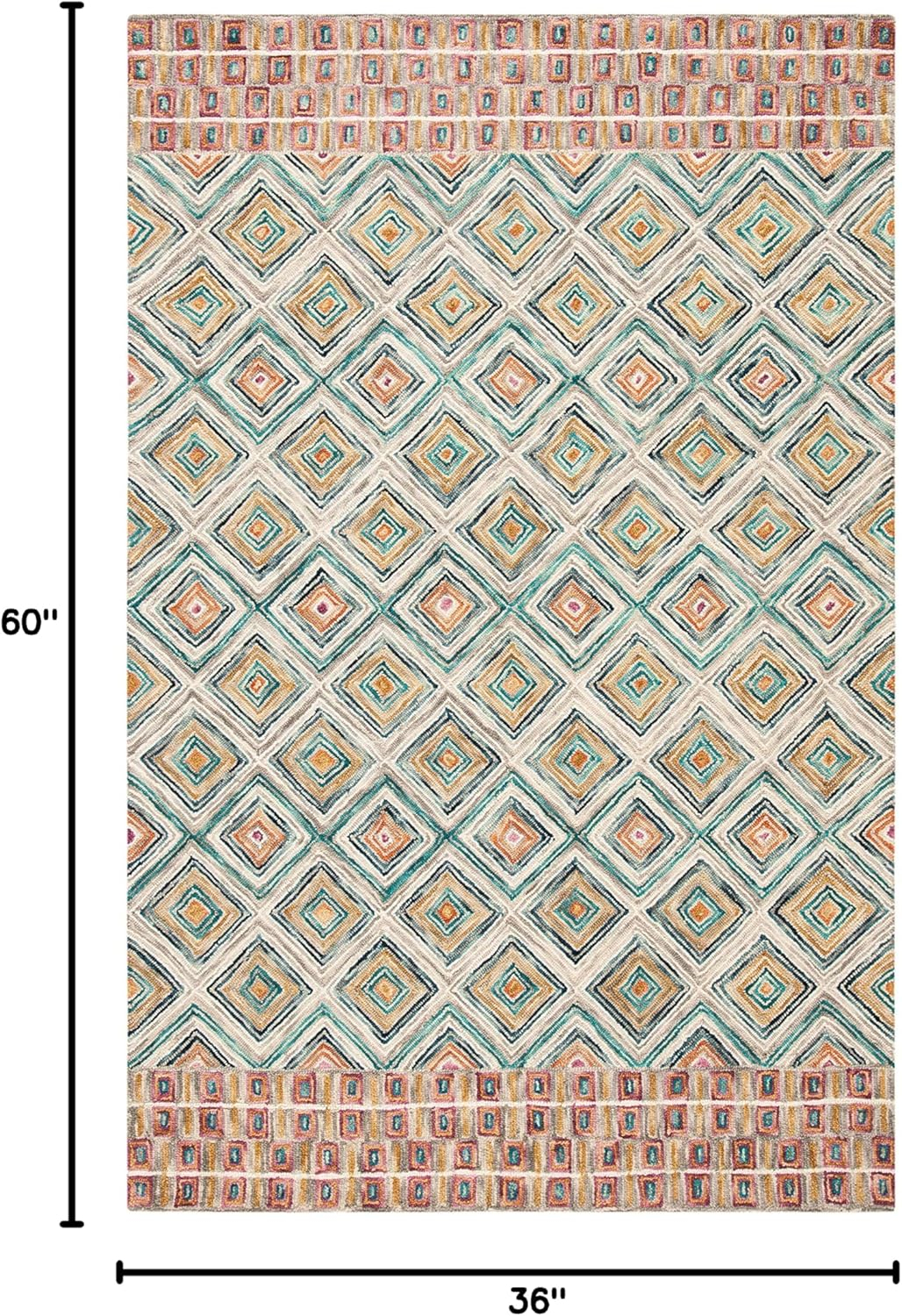 SAFAVIEH Aspen Maurice Geometric Wool Area Rug, Green/Red, 3' x 5'