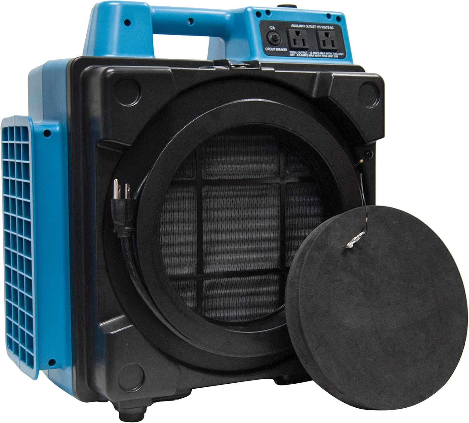 Blue Compact HEPA Air Scrubber with 5-Speed Control