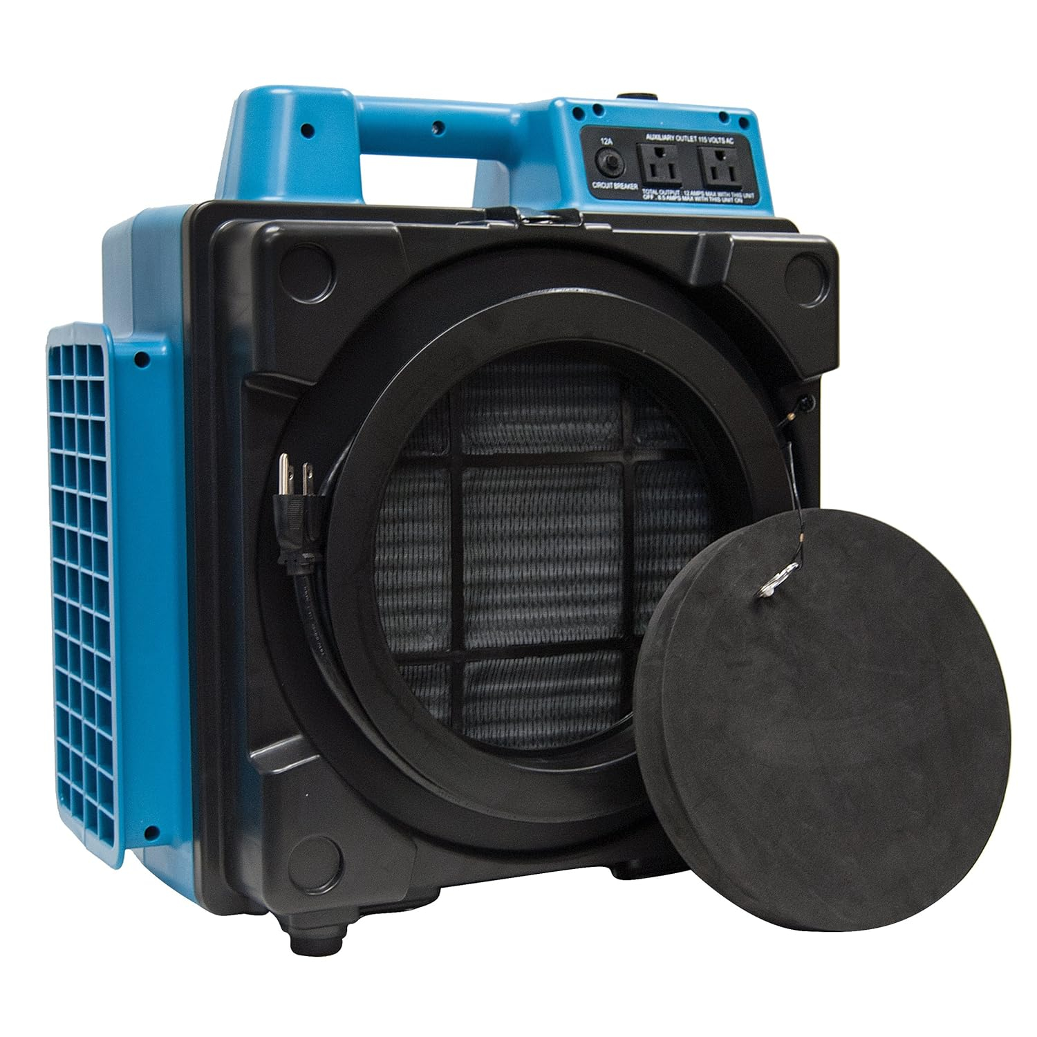 Blue Compact HEPA Air Scrubber with 5-Speed Control