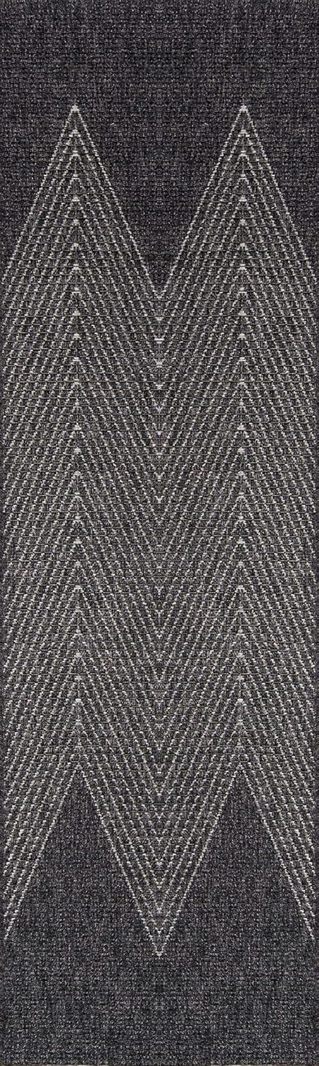 Momeni Como Polypropylene Machine Made Charcoal Indoor Outdoor Rug 2'7" X 7'6"