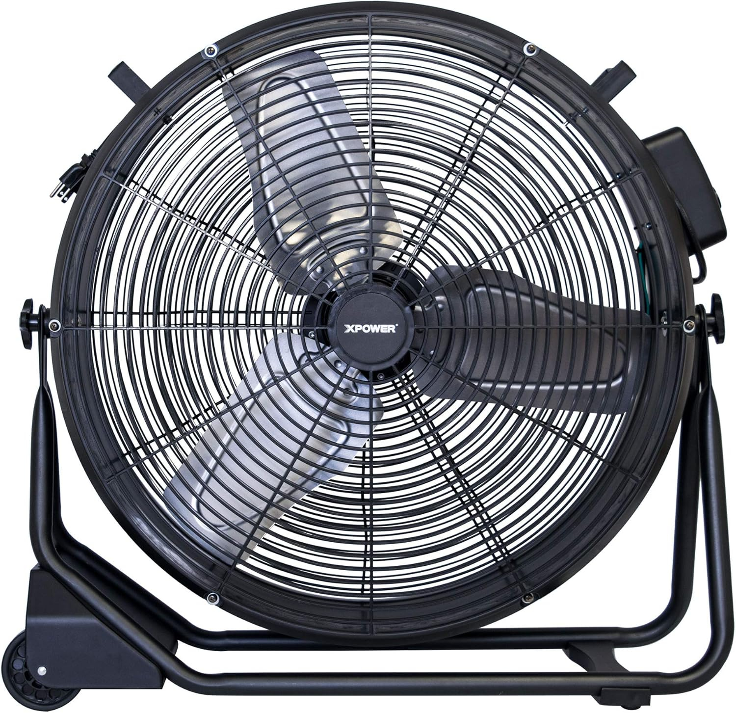 XPOWER FD-630D 1/2 HP 5800 CFM 1.8 Amps Variable Speed Enclosed Brushless DC Motor High Velocity 24” Drum Fan