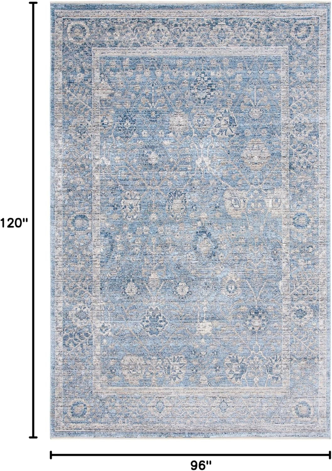 SAFAVIEH Dream Collection 8' x 10' Grey / Turquoise DRM408J Vintage Oriental Distressed Premium Viscose Area Rug