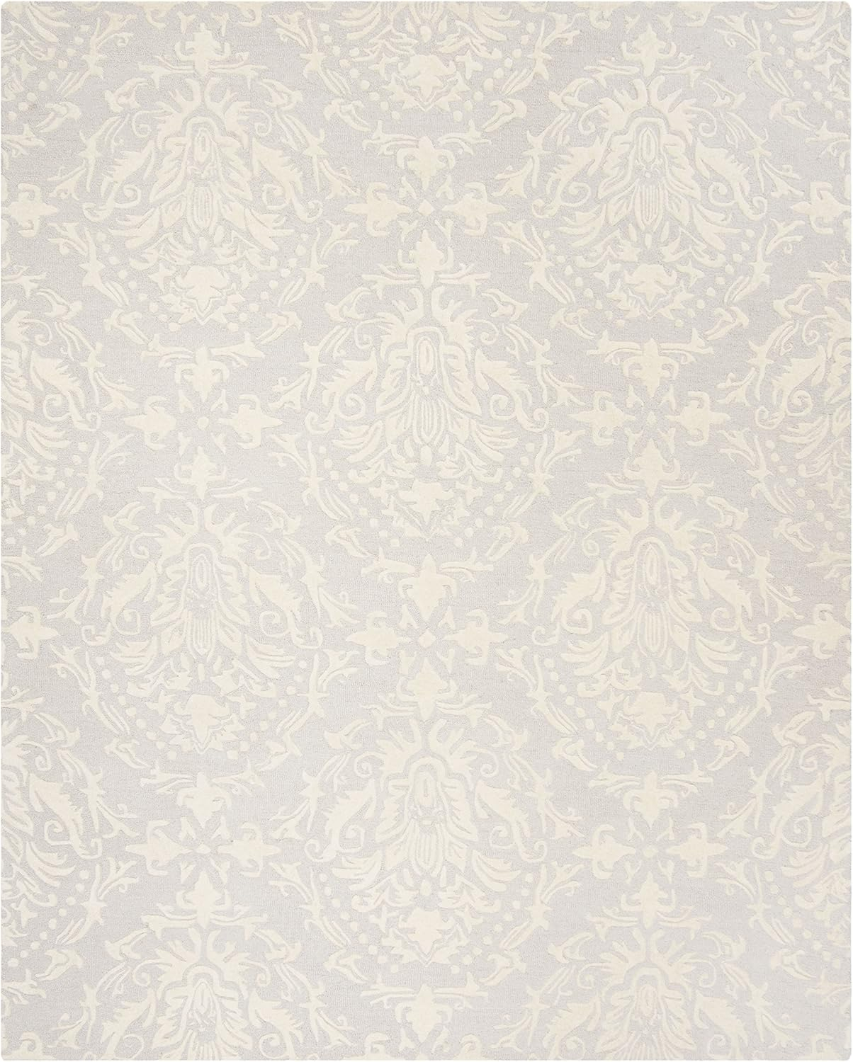 SAFAVIEH Blossom Kestrel Damask Area Rug, Blue/Ivory, 9' x 12'
