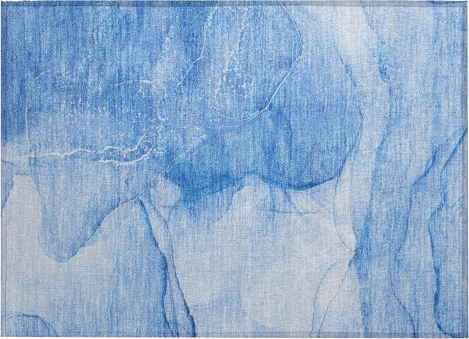 Chantille ACN507 Blue 1 ft. 8 in. x 2 ft. 6 in. Machine Washable Indoor/Outdoor Geometric Area Rug