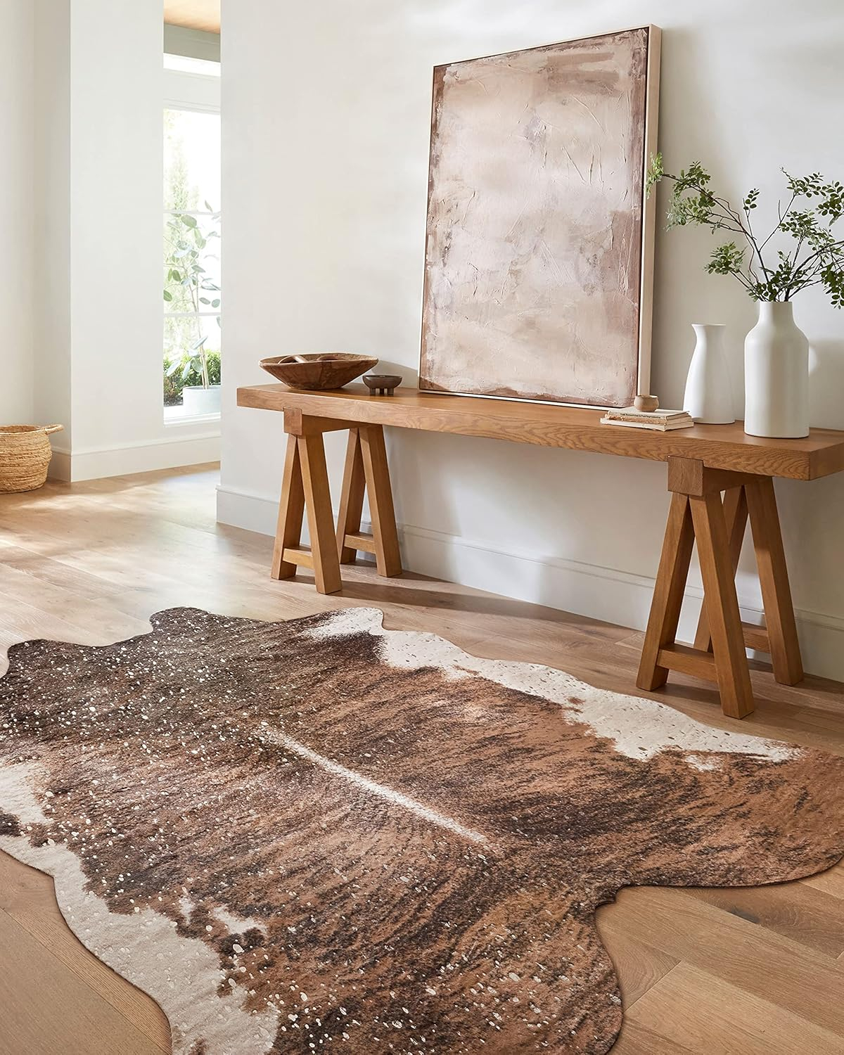 Loloi II Bryce Faux Cowhide Walnut / Champagne Area Rug