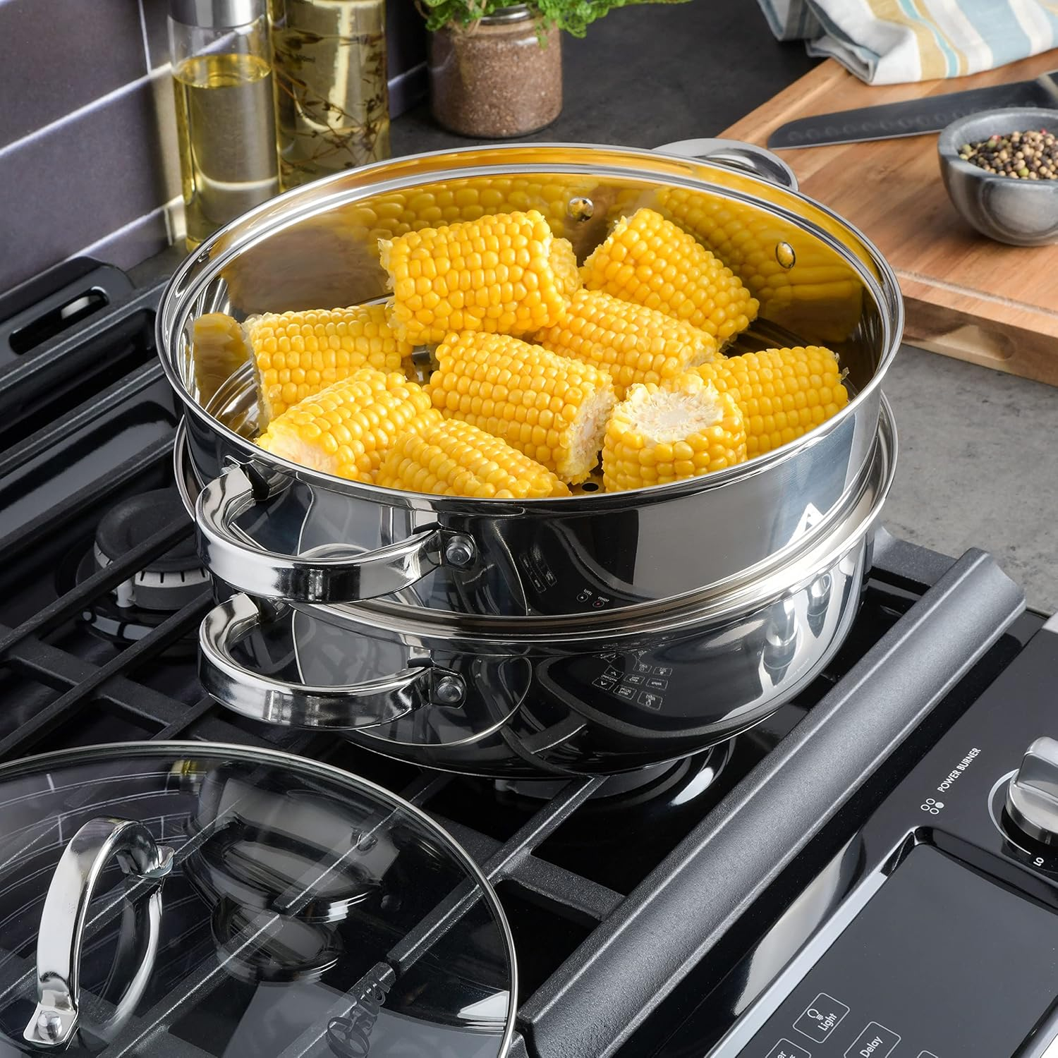 Oster Sangerfield 6 Qt Aluminum Dutch Oven with Steamer Basket