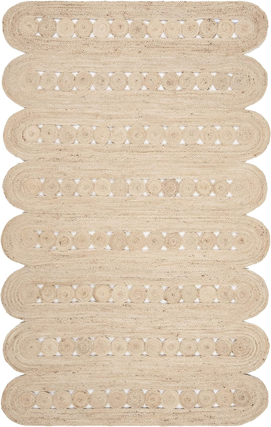 Safavieh Natural Fiber Sannino 6 x 9 (ft) Jute Ivory Rectangular Indoor Abstract Coastal Area rug