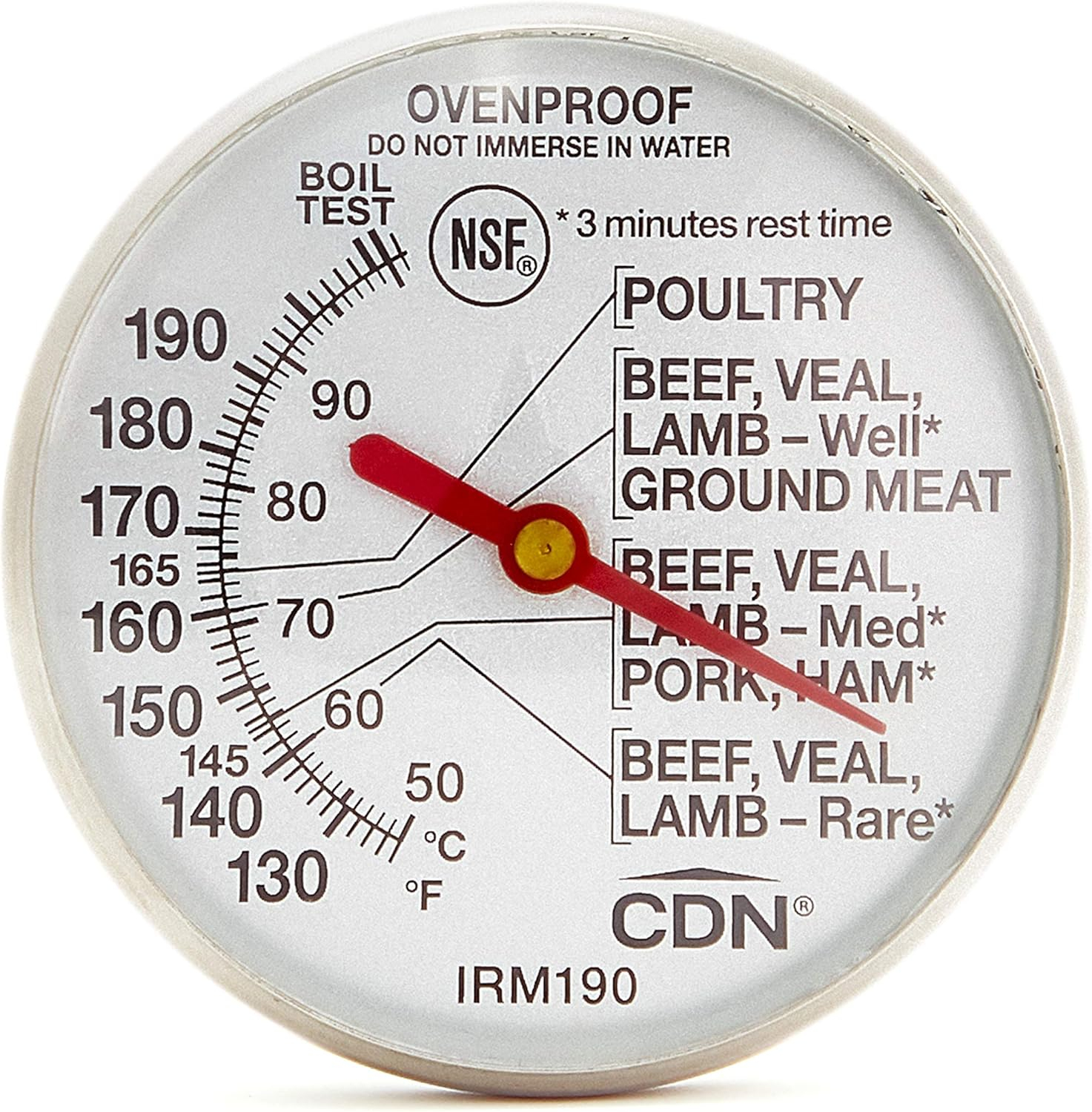 Stainless Steel Digital Meat Thermometer with 1.75" Dial