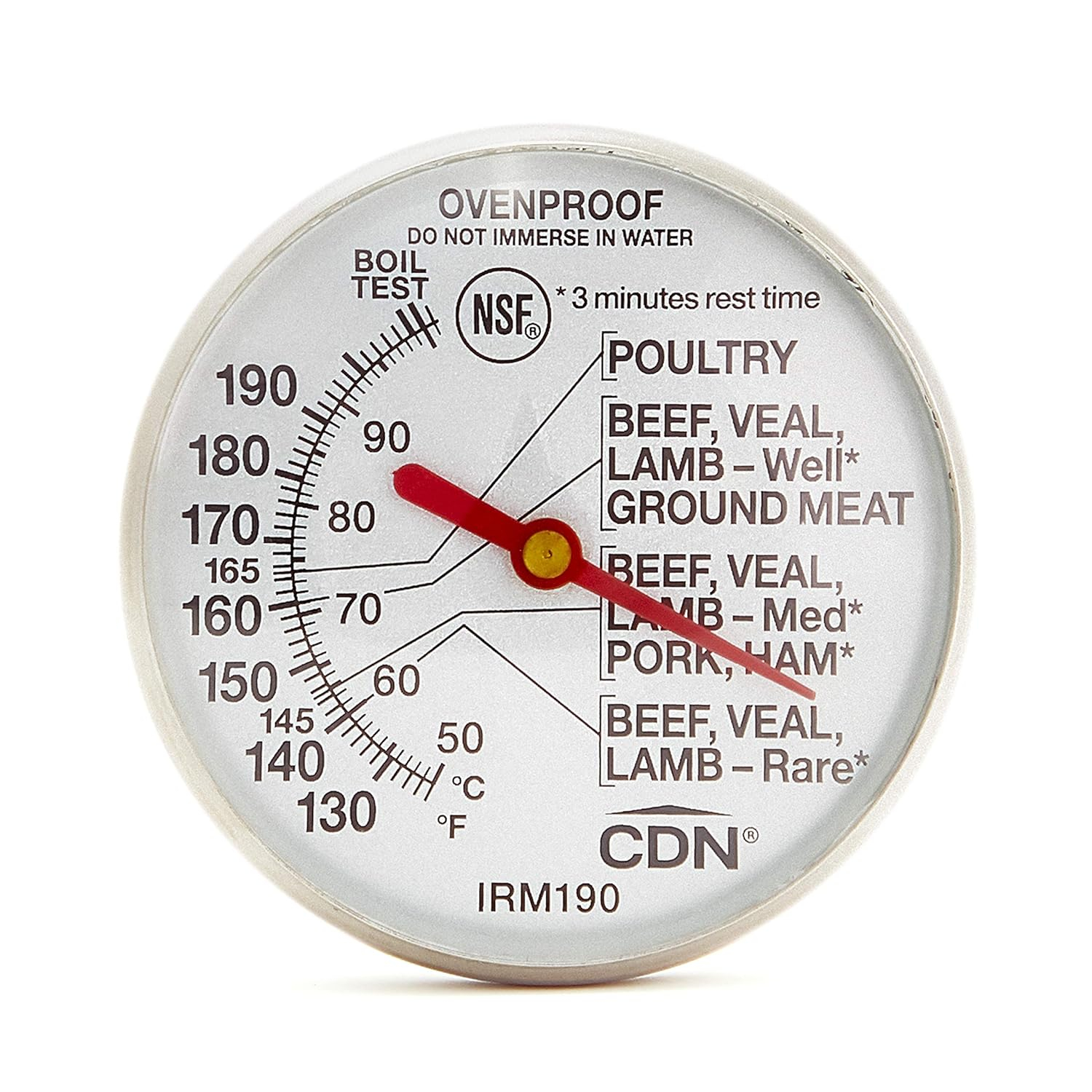 Stainless Steel Digital Meat Thermometer with 1.75" Dial
