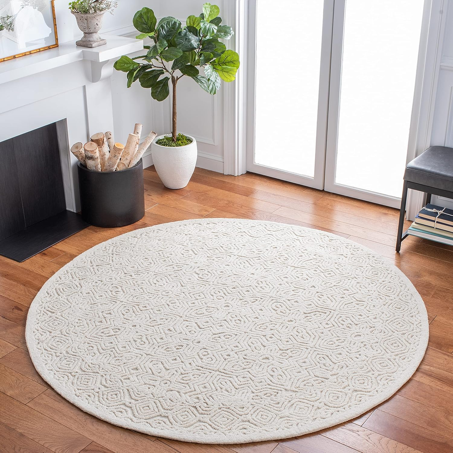 SAFAVIEH Textural Dinah Geometric Area Rug, Ivory, 11' x 15'