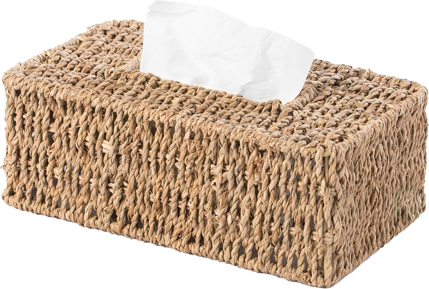 Natural Woven Seagrass Wicker Tissue Box Cover Holder