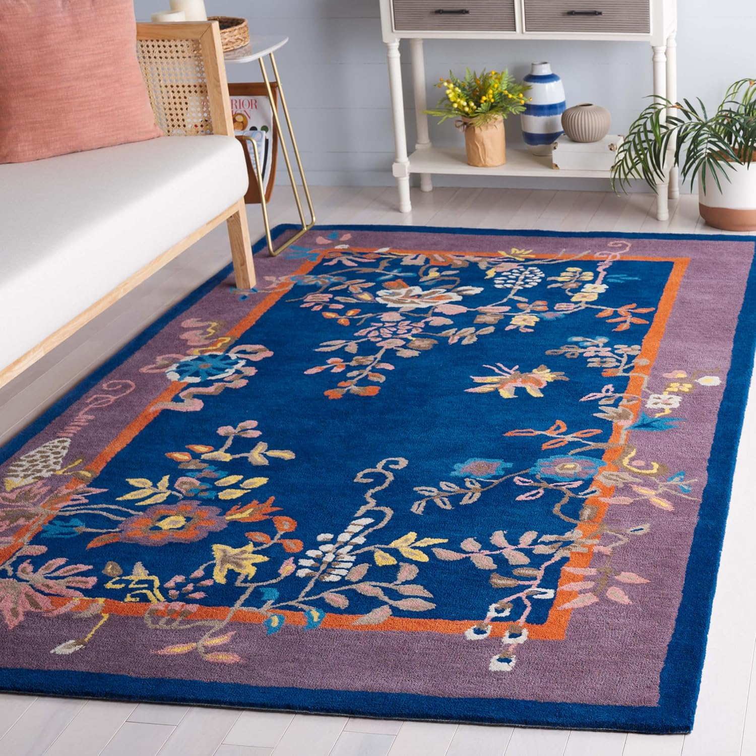SAFAVIEH Metro Louise Floral Area Rug, Purple/Green, 5' x 8'