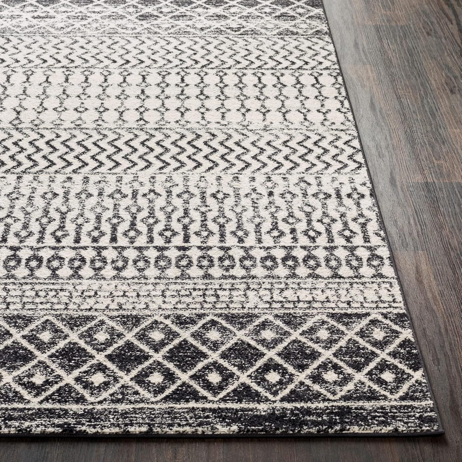 Livabliss Chester Boho Moroccan Runner Area Rug,2'7" x 7'6",Black