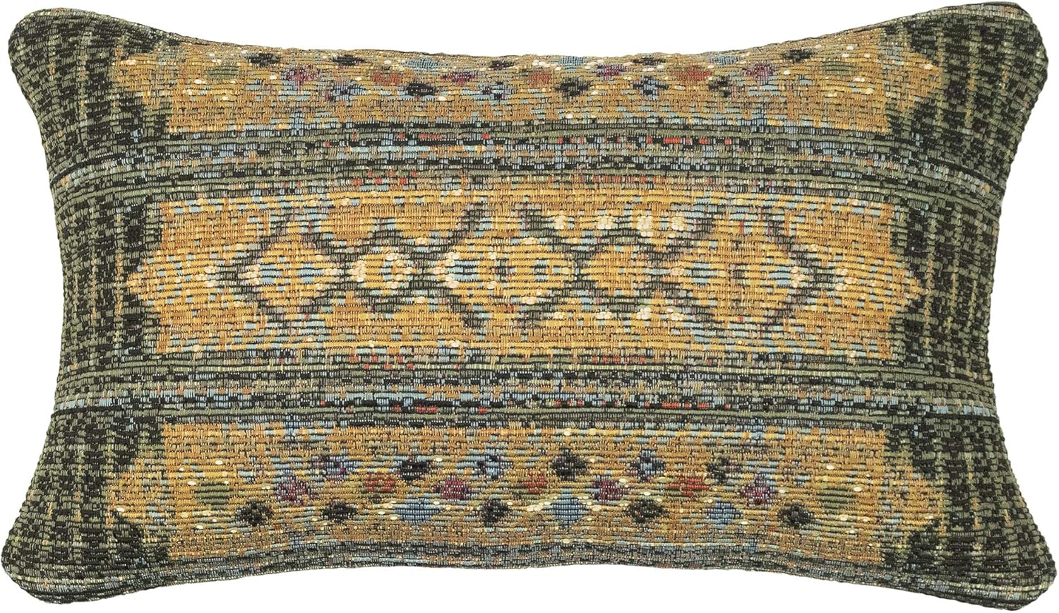 Liora Manne Marina Tribal Stripe Indoor/Outdoor Pillow Green 12" x 18"