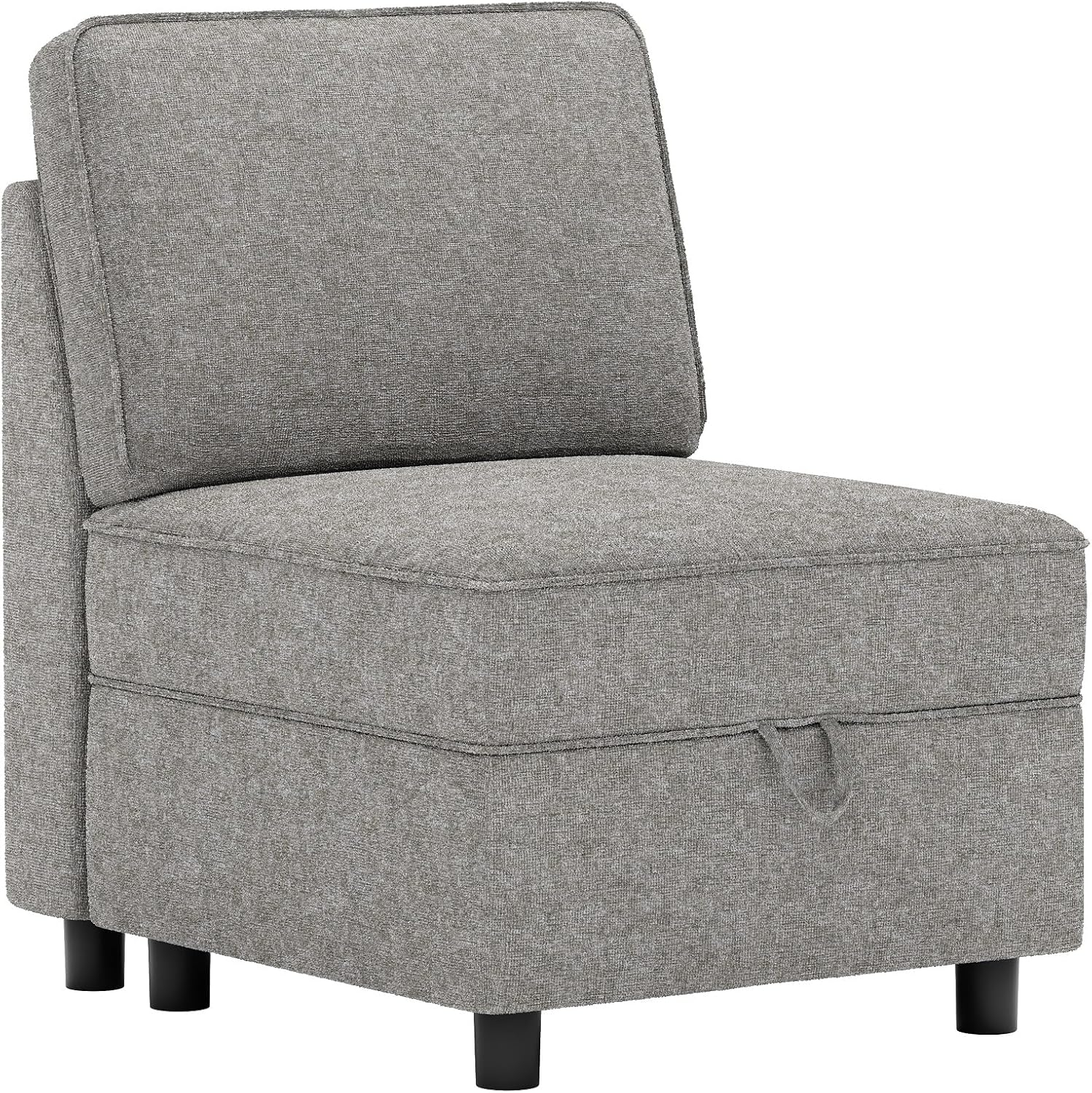 Ottoman Module for Modular Sectional Sofa, Storage Ottoman Footrest and Seat Cube for Living Room,Grey