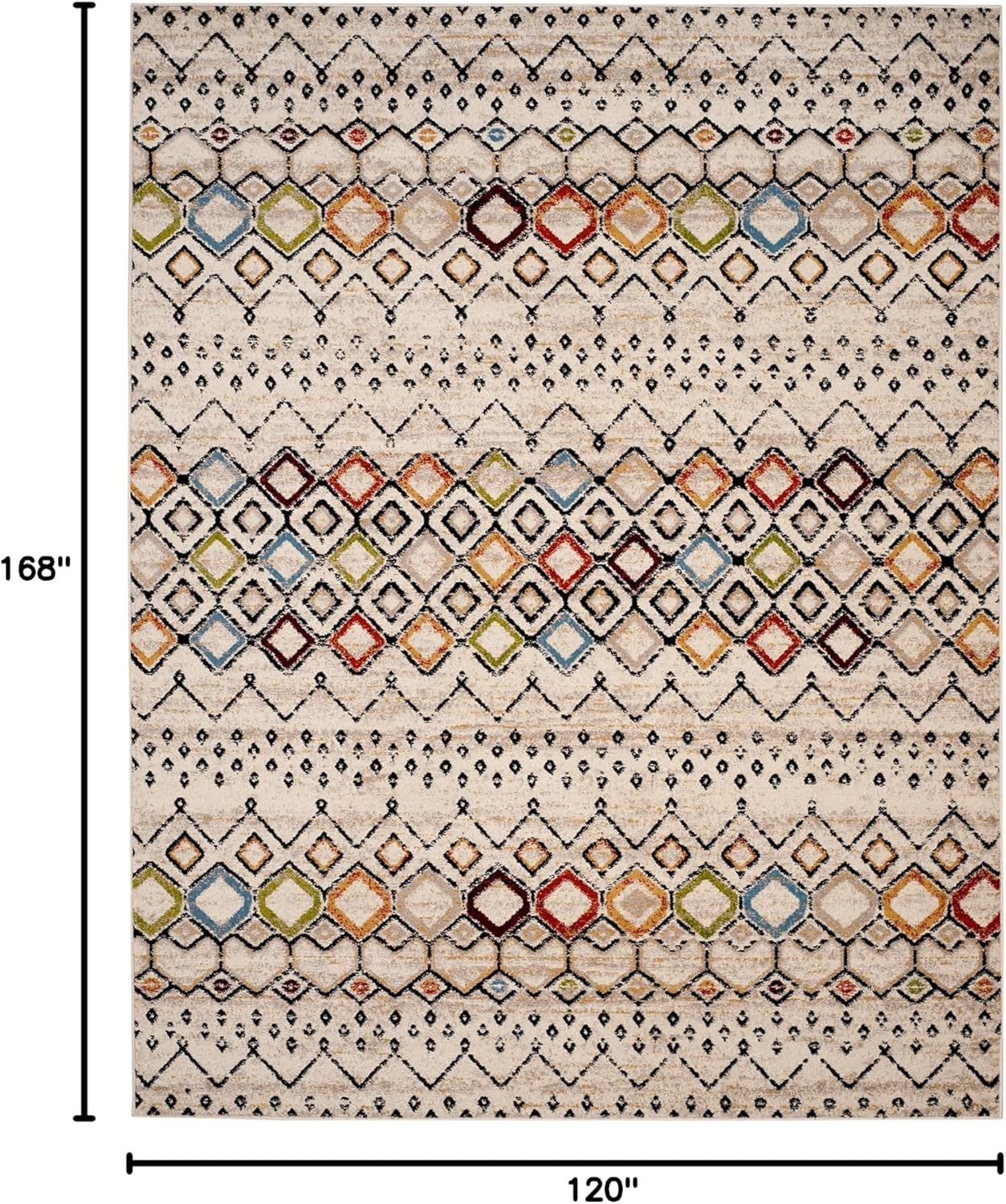 Safavieh Amsterdam Gladwin Geometric Area Rug, Ivory/Multi, 10' x 14'