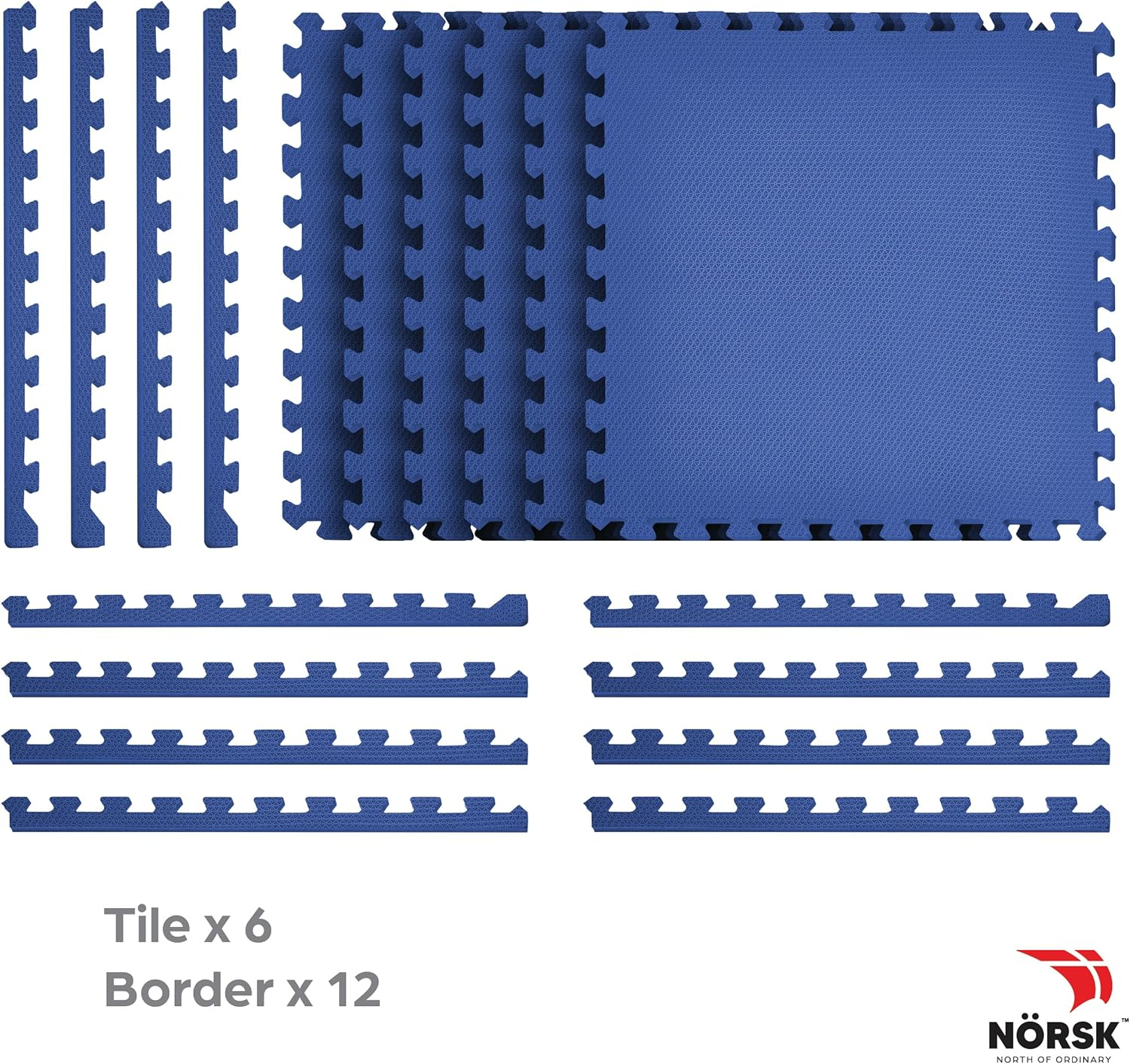 Blue 24 in. x 24 in. EVA Foam Non-Toxic Solid Color Interlocking Tiles (72 sq. ft. - 18 tiles)