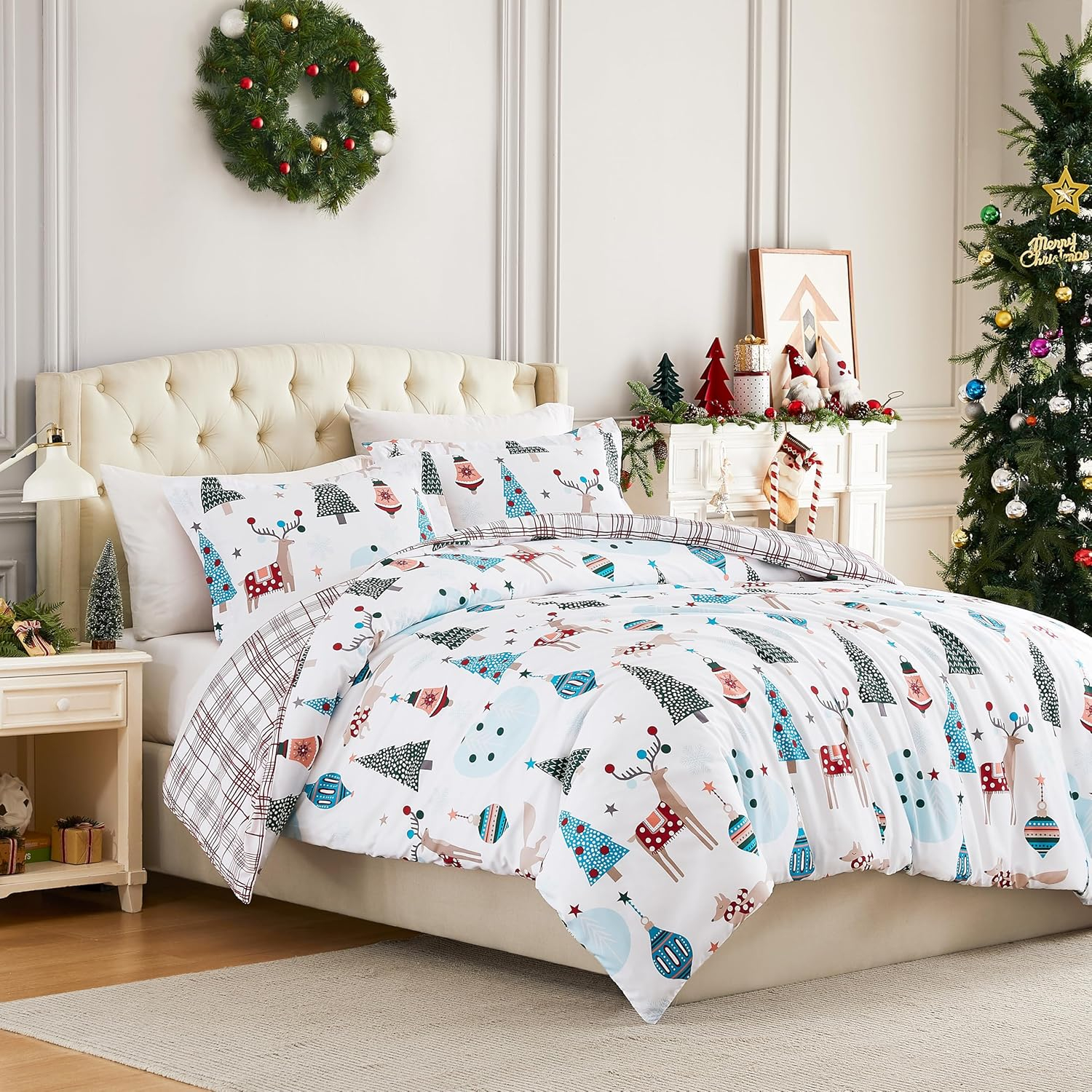 Winter Wonderland King/California King Reversible Christmas Duvet Cover Set
