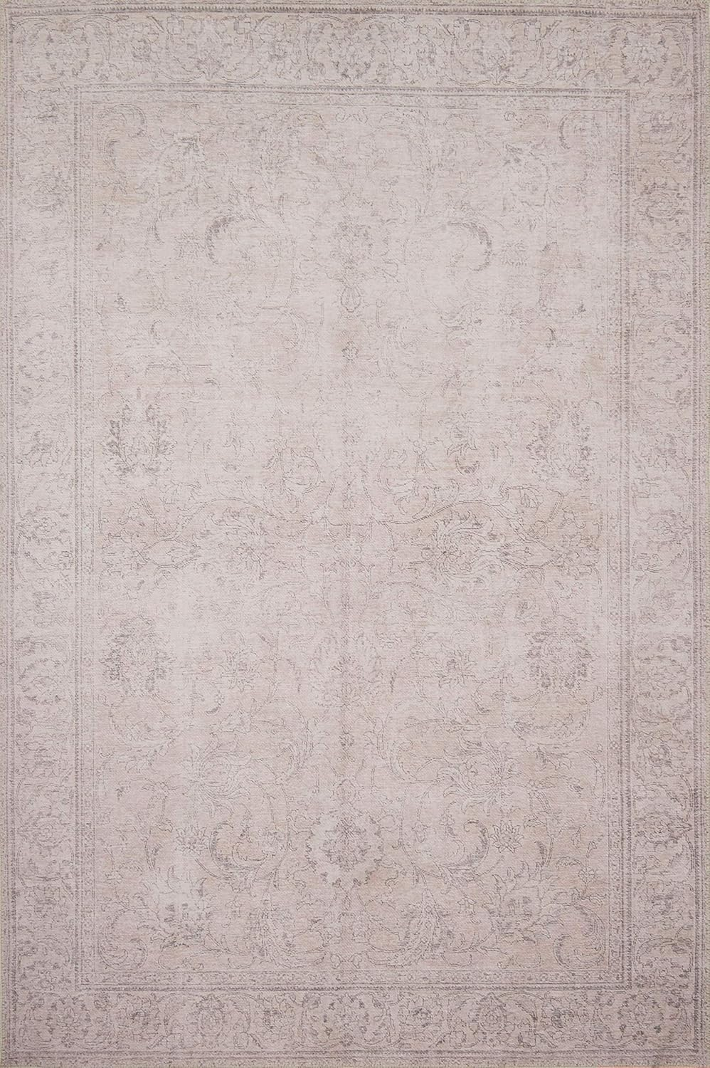 Loloi II Loren 2 x 4 (ft) Loomed Polyester Sand Rectangular Indoor Distressed/Overdyed Oriental Area rug
