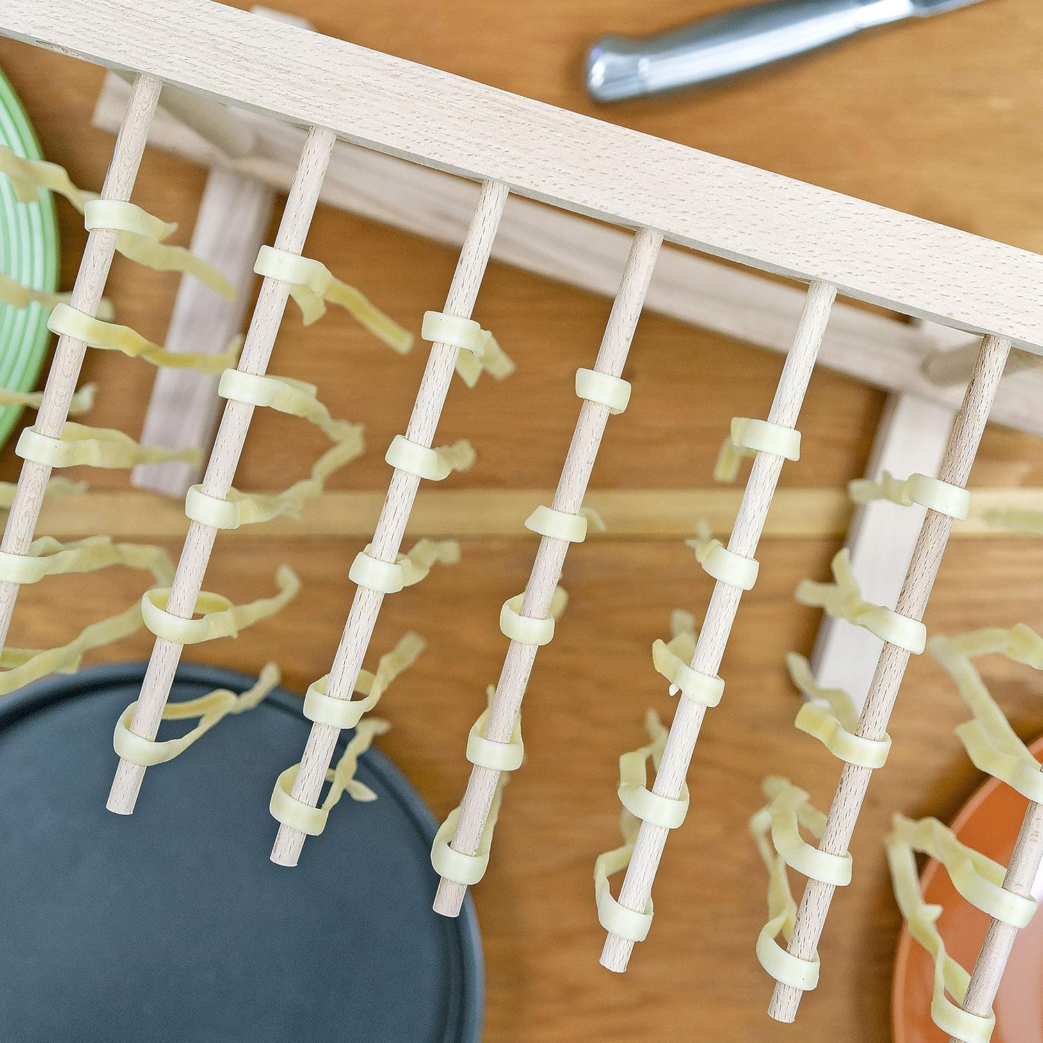 Southern Homewares Collapsible Wooden Pasta Drying Rack – Natural Beechwood Pasta Hanger for Fresh Pasta, Noodles, and Spaghetti – Easy to Assemble, Compact Design – Ideal for Home Pasta Making