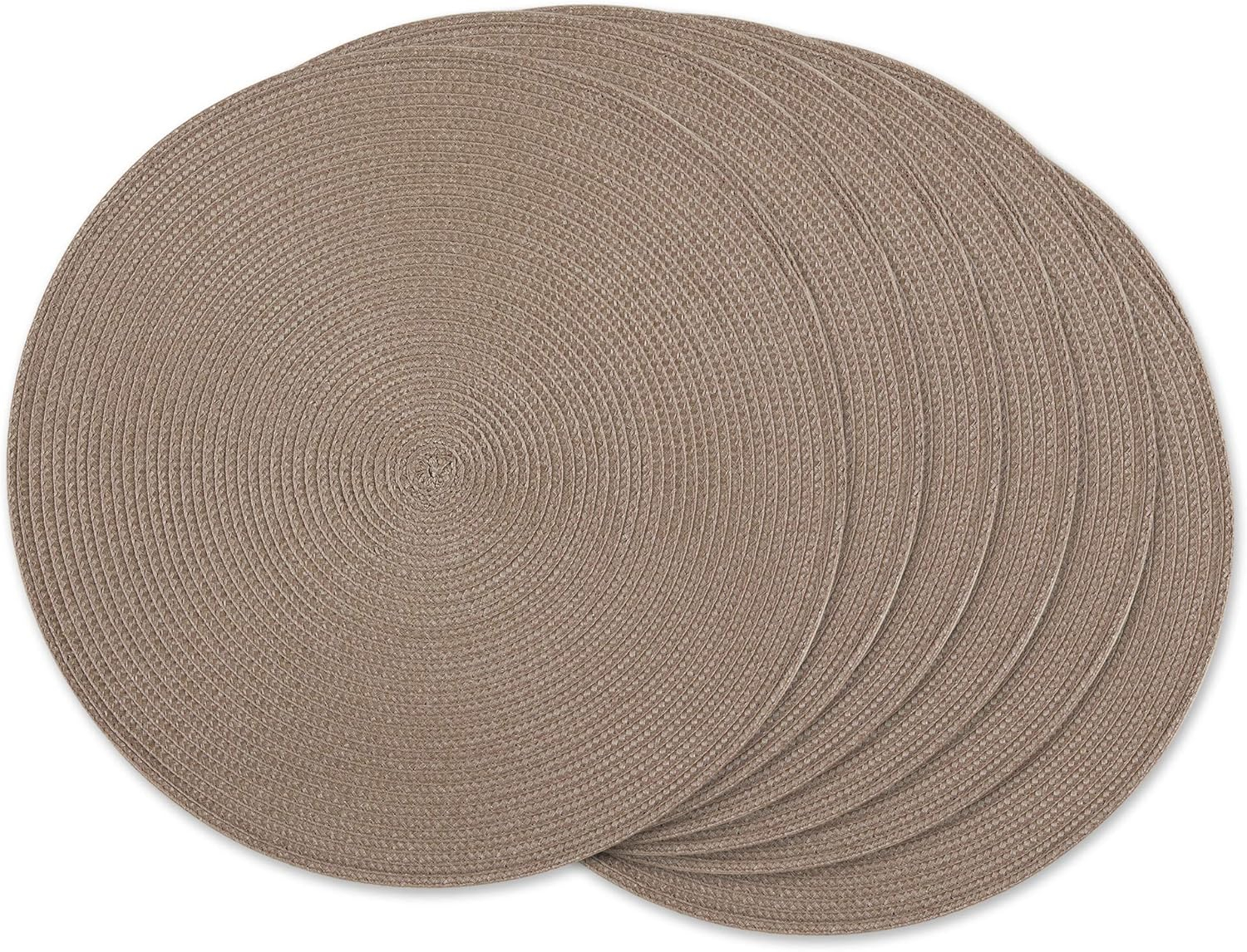 DII Stone Round PP Woven Placemat Set of 6