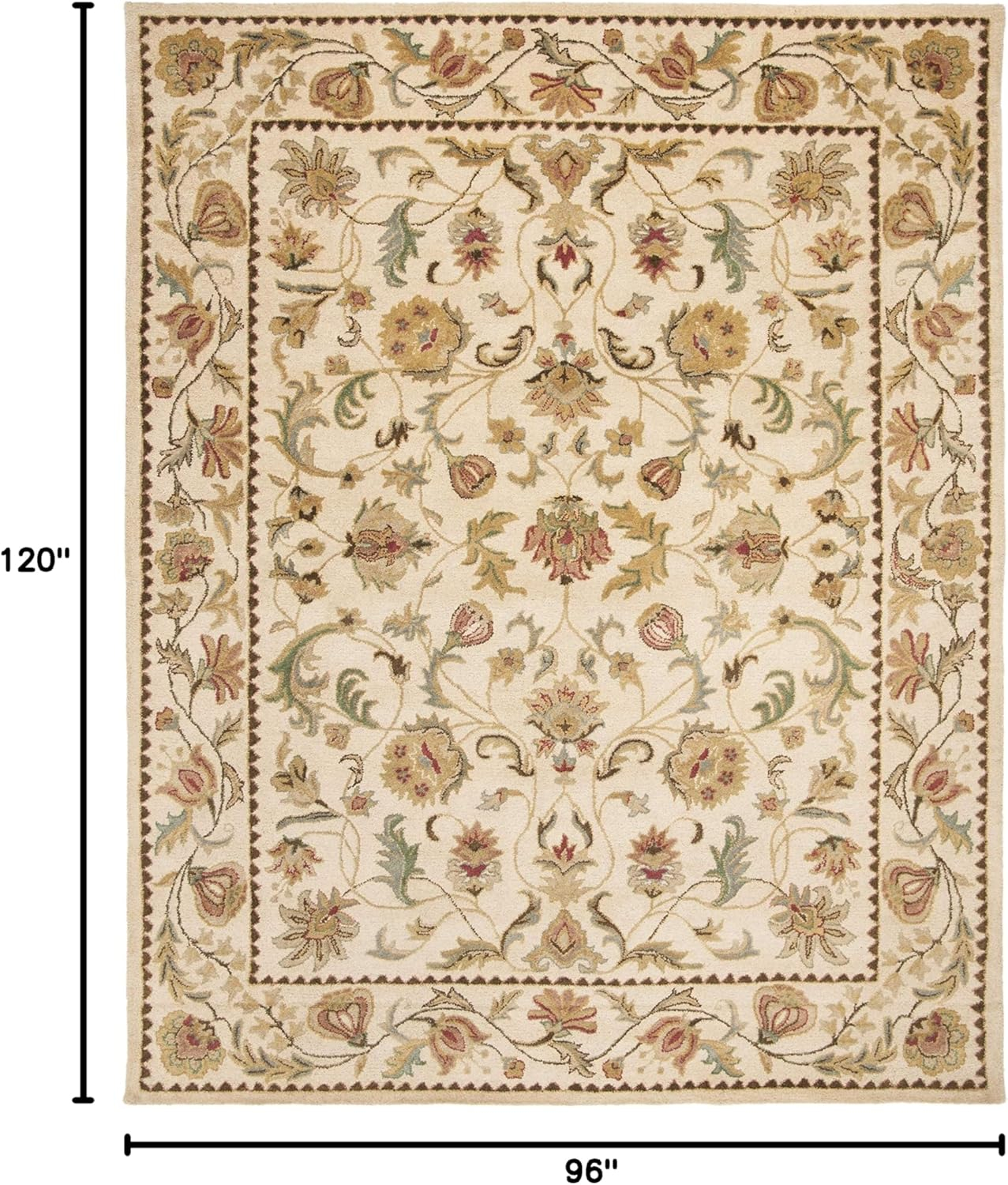 SAFAVIEH Bergama Michayla Oriental Wool Area Rug, Ivory, 8' x 10'