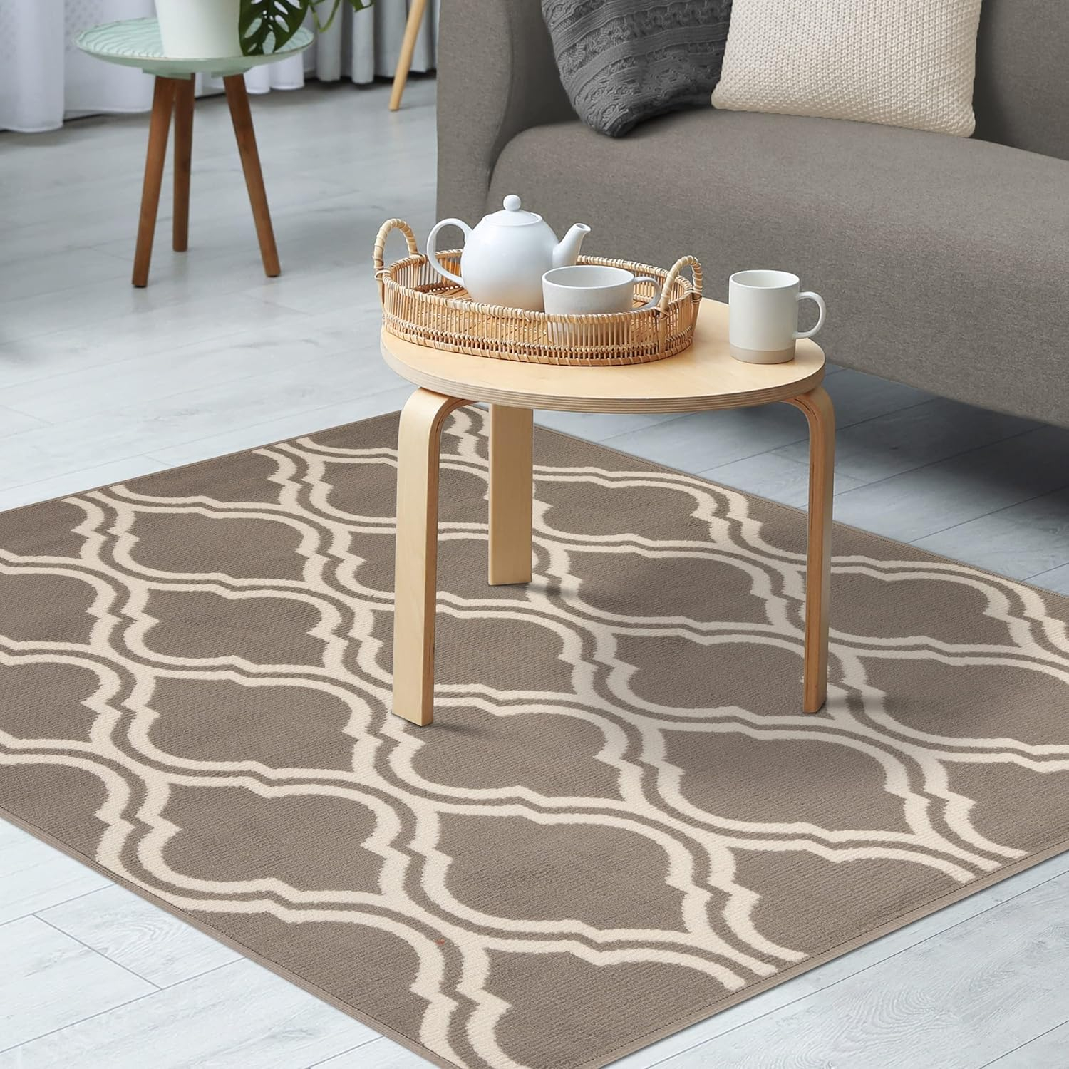 Impressions Geometric Ornamental Trellis Area Rug, 5' x 5'