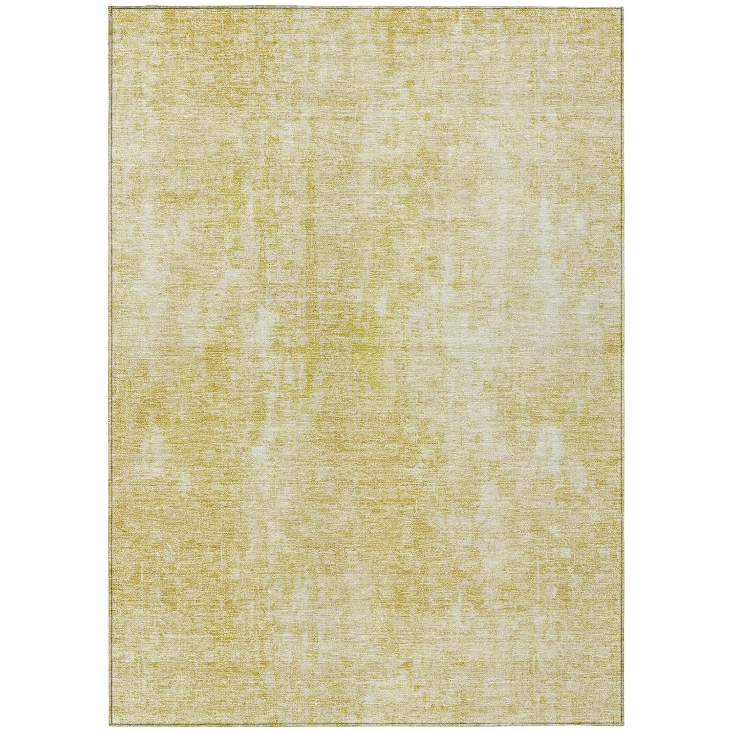 Gold Abstract Washable Synthetic 3' x 5' Area Rug