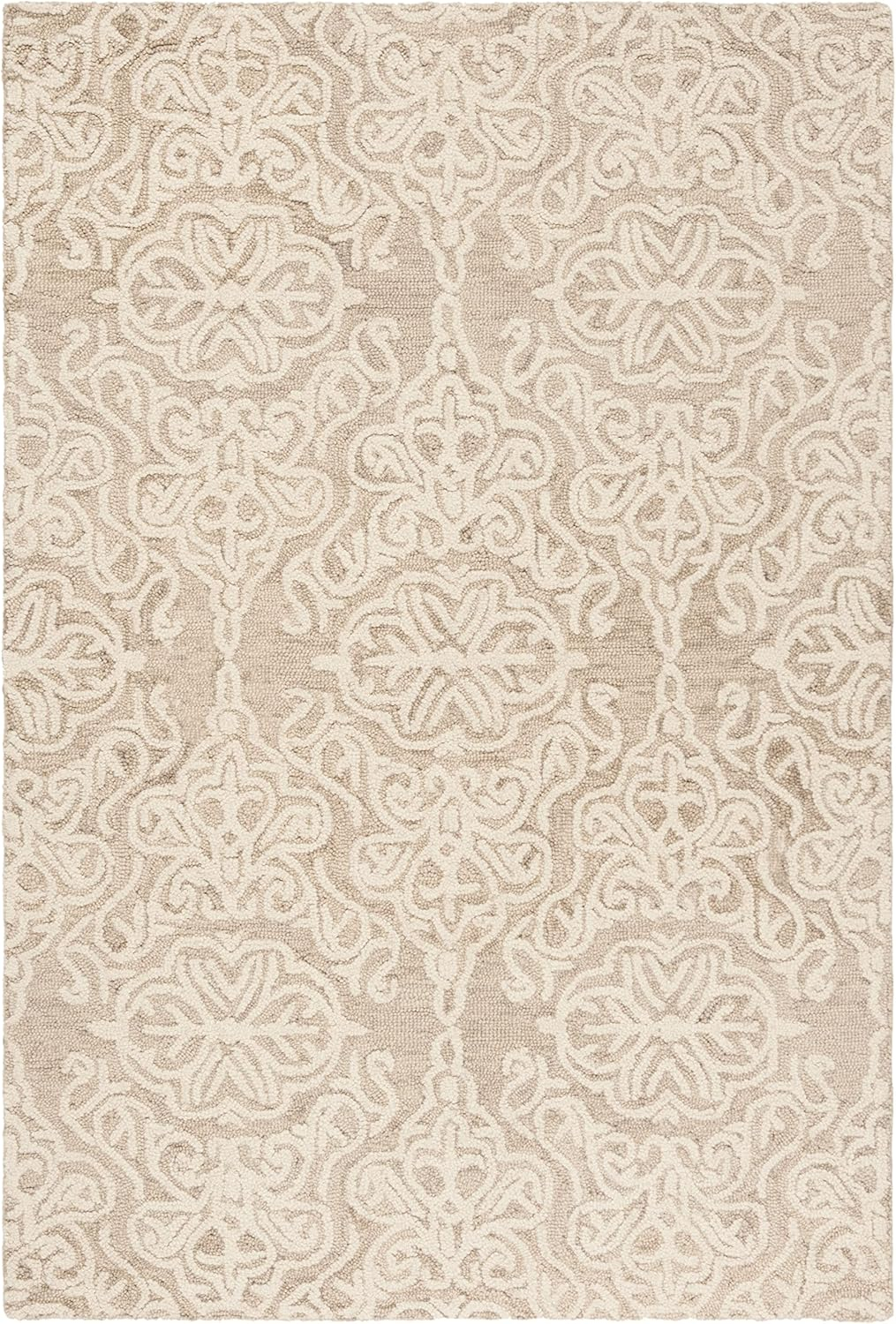 SAFAVIEH Blossom Asher Geometric Wool Area Rug, Blue/Ivory, 2' x 3'