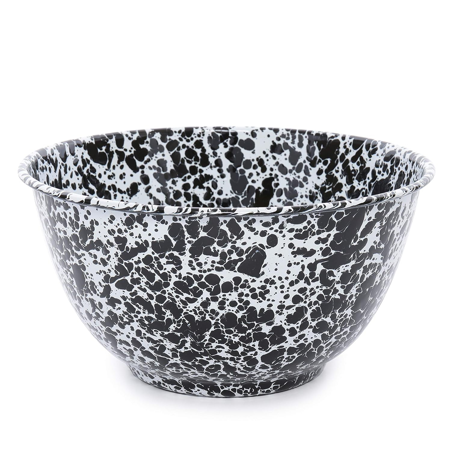 Black and White Splatter Ceramic Salad and Pasta Bowl