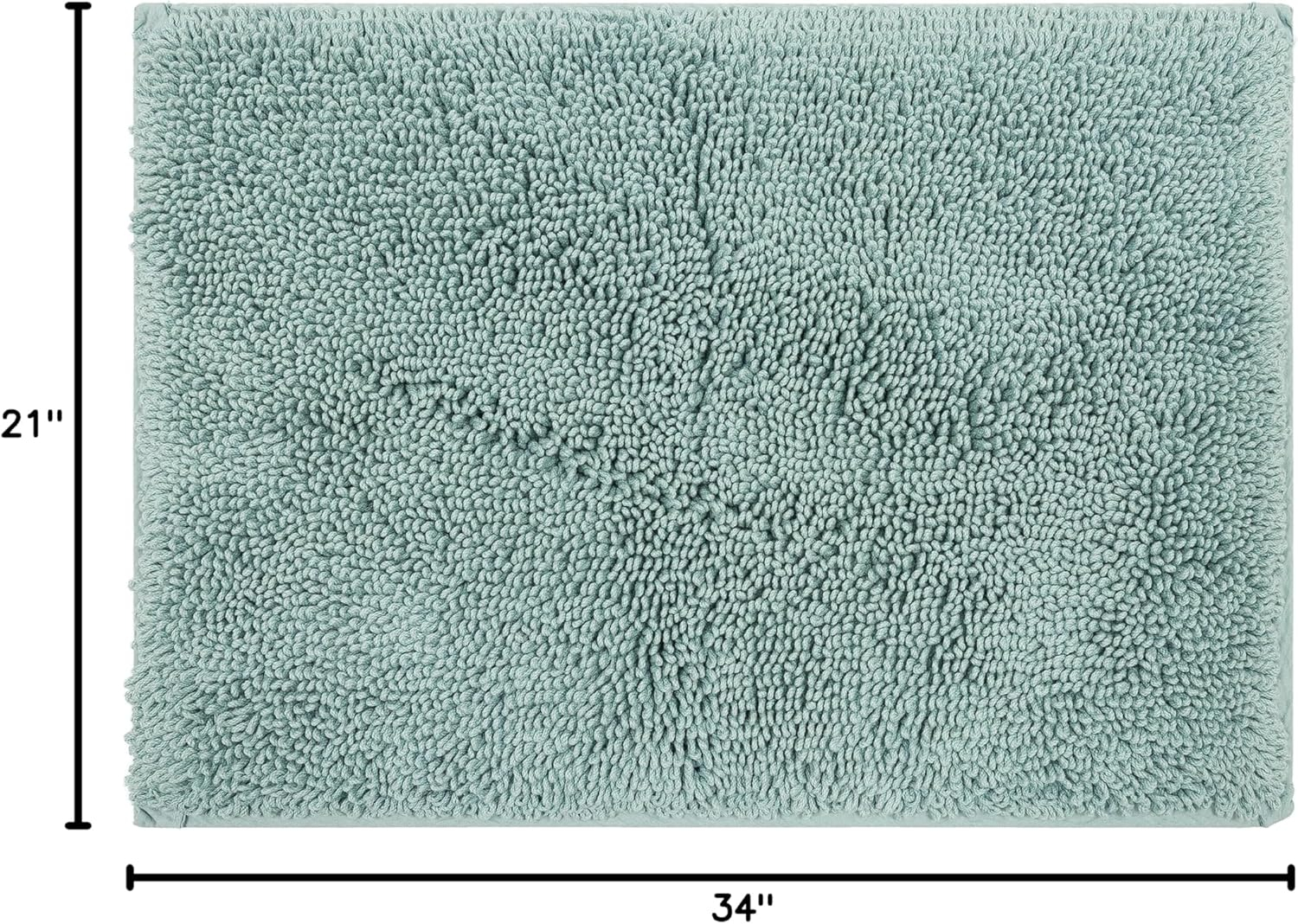 Mohawk Home Classic Cotton Plush Stain/Fade Resistant Non-Slip Washable Bath Mat, Glacier, 1' 9" X 2' 10"