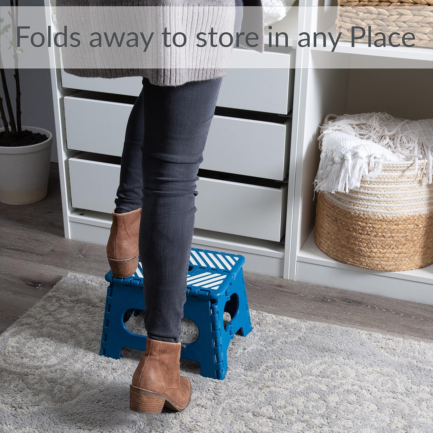Simplify 1 - Step Plastic Lightweight Folding Step Stool