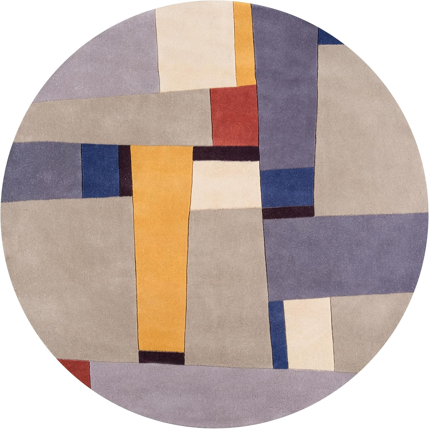 Momeni Rugs New Wave Collection, 100% Wool Hand Carved & Tufted Contemporary Area Rug, 5'9" Round, Grey