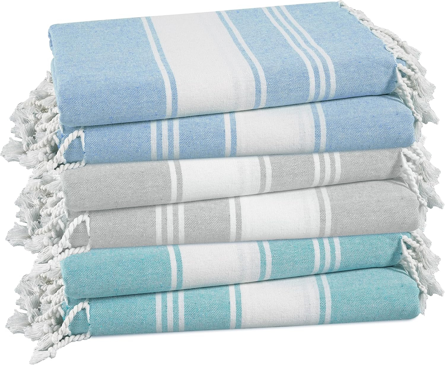 LANE LINEN Beach Towels 6 Pack, Bulk Beach Towels Oversized, Pool Towels for Adults, Pre-Washed, Sand Free Beach Towel, Fast Drying Beach Towel, 39"x71" - Classic Color