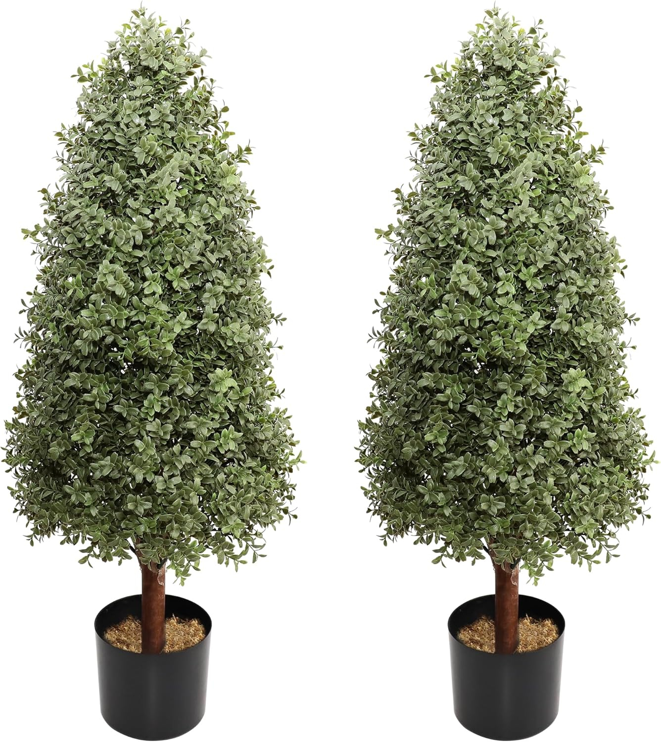 3ft Artificial Topiary Trees Set of 2, Faux Boxwood Tree for Outdoor Decor, Topiaries Plants Artificial Outdoors for Front Door Patio Garden C38