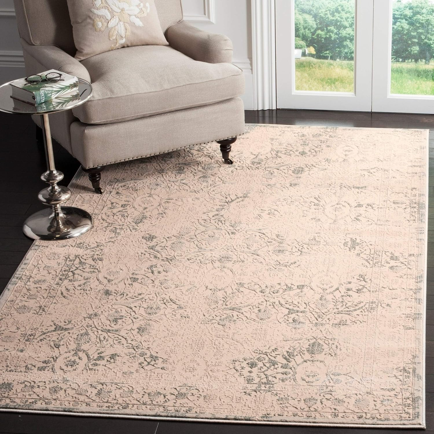 SAFAVIEH Brilliance Della Oriental Area Rug, Cream/Light Blue, 9' x 12'