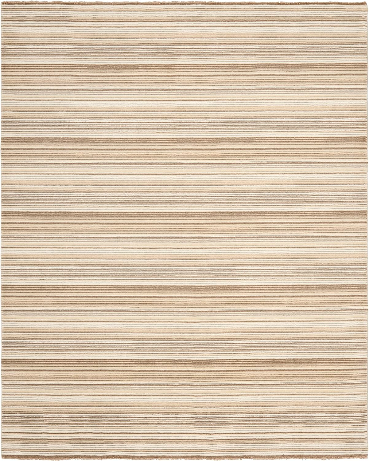 Gray and Natural Hand-Knotted Wool 8' x 10' Area Rug