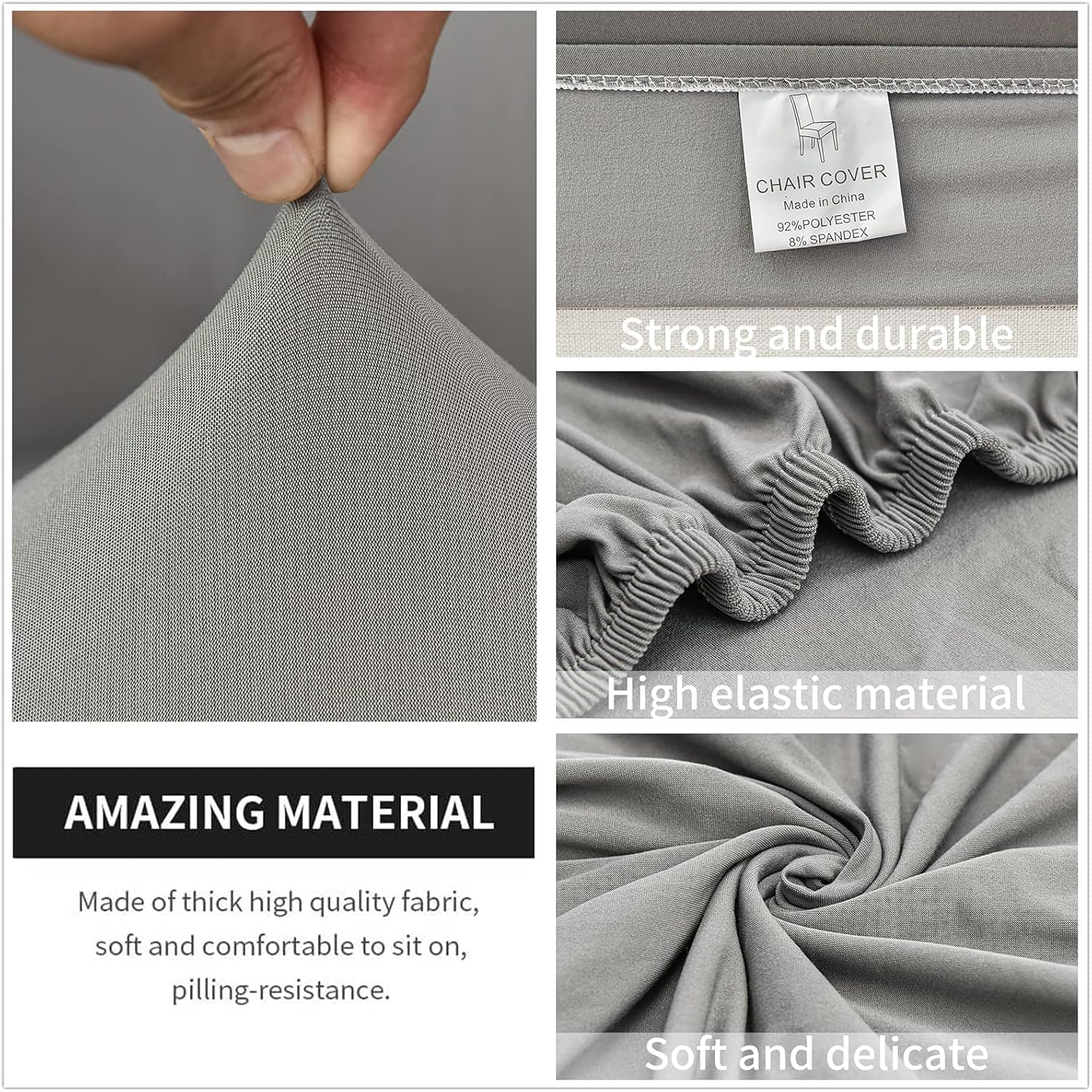 NILUOH Club Chair Slipcover, Tub Chair Cover, Stretch Armchair Covers, Sofa Cover Furniture Protector for Living Room (Grey)