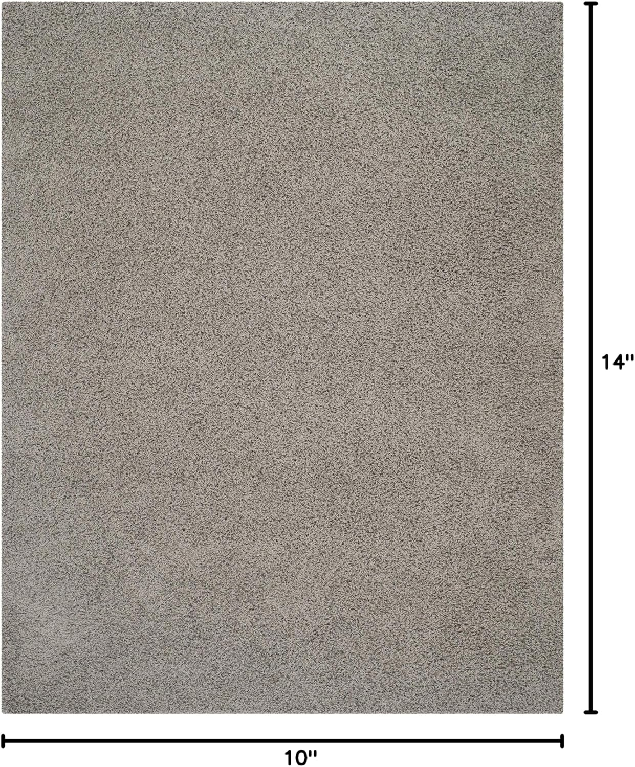 SAFAVIEH Athens Solid Plush Shag Area Rug, Light Grey, 10' x 14'