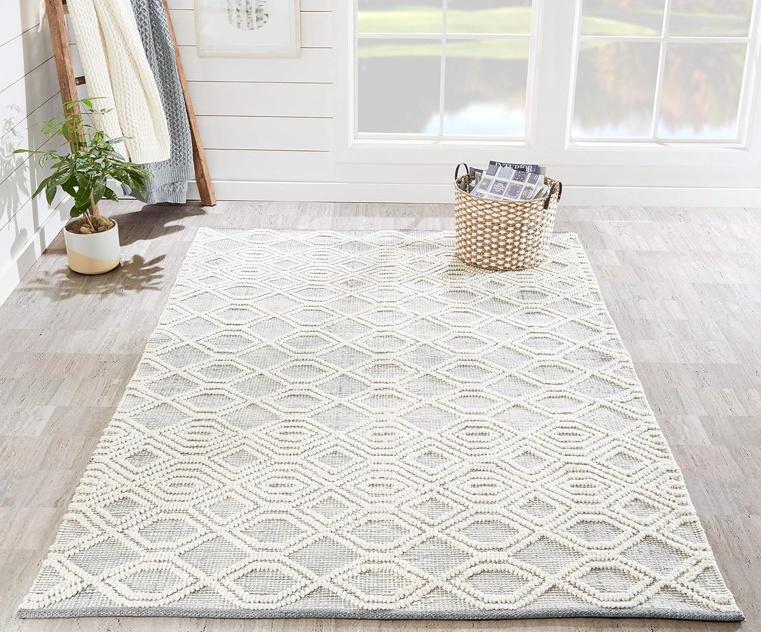 Momeni  Hermosa Hand Woven Area Rug Grey 3'6" X 5'6" 4' x 6' Indoor,Accent,Handmade Rectangle