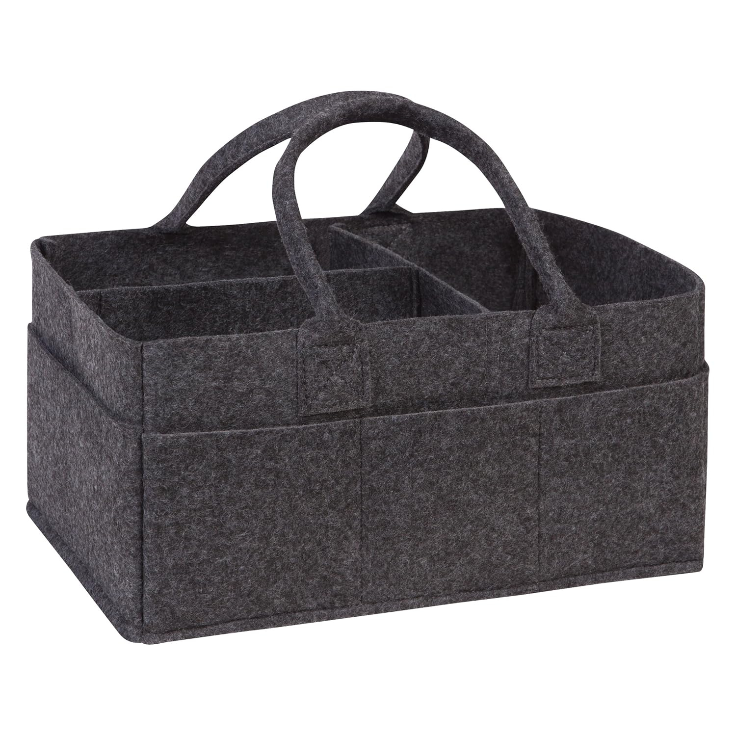 Sammy & Lou Felt Baby Nursery Diaper Storage Caddy, Black